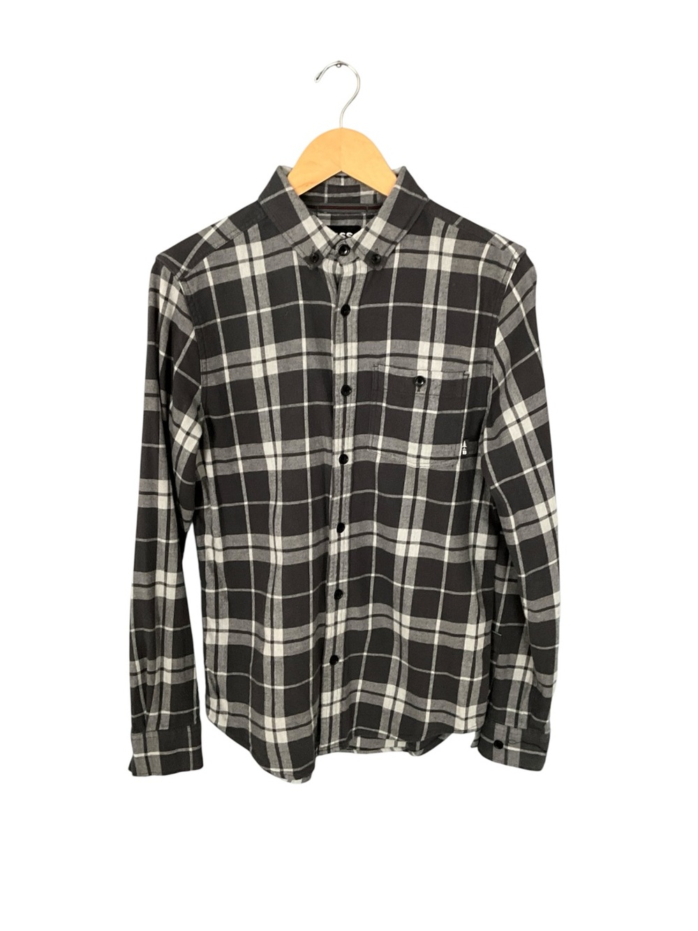 Bass Black and White Plaid Button-Down Shirt - Long Sleeve